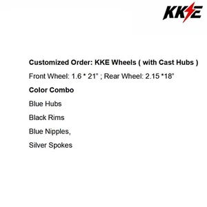 KKE 21/18 Cast Wheels for 2003-2022 KTM XC EXC R MXC EXC-W 125-530 Blue Hubs - Picture 1 of 5