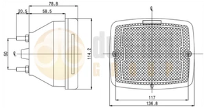 LITE-wire RV1200LED-24V Serie 1200 Luce LED RETROMARCIA (Piombo mosca con picchetto 6,3 mm... - Foto 1 di 2
