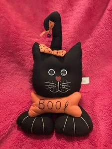 Delton Halloween BOO! Black Kitty Cat 12” Shelf Sitter NEW with Tag! - Picture 1 of 7