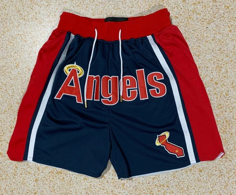 Los Angeles STYLE Angels Baseball Men Navy Red Shorts Size S-XXL Cover