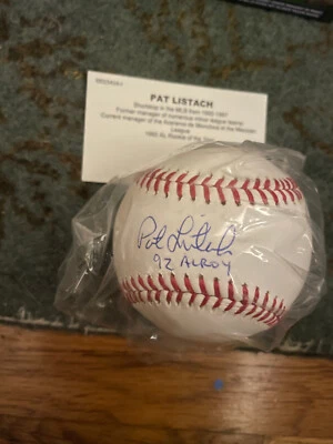 Pat Listach Signed Autographed ML Baseball Inscribed 92 AL ROY TRISTAR - Image 1 of 2
