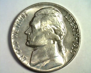 1955-D JEFFERSON NICKEL GEM UNCIRCULATED GEM UNC. NICE ORIGINAL COIN BOBS COINS - Picture 1 of 2