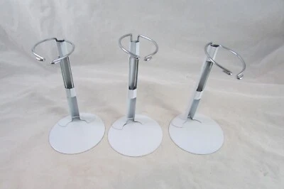 White Metal Doll Stands 3 Lot For 10" Toddler Dolls Littlest Angel Size New NOS - Image 1 of 4