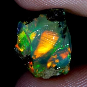100% Natural Welo Fire Ethiopian Opal Rough Loose Gemstone 11X15X08MM 07.00 Cts. - Picture 1 of 4