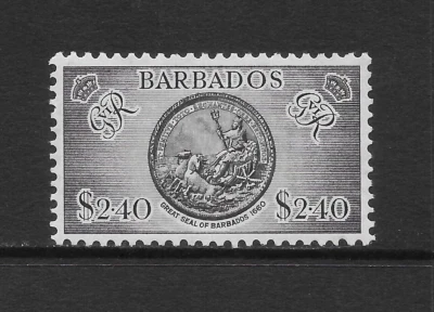 BARBADOS SCOTT 227 MNH VF - 1950 $2.40 GRAY ISSUE - GREAT SEAL - Изображение 1 из 2