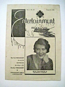 1930 Magazine "Entertainment Magazine" - NY Paramount - Marx Brothers * - Picture 1 of 8
