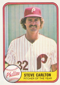 1981 Fleer Baseball #6B ("Pitcher of Year" on front) Steve Carlton