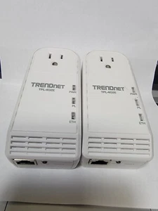 TRENDnet TPL-402E/A 500 Mbps Powerline AV Adapter with Bonus Outlet: Quantity 2 - Picture 1 of 3