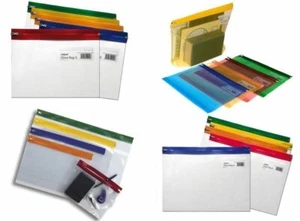 Snopake Zip Bags Clear Transparent Zippa Folders Wallets - Pack 5 - Picture 1 of 9