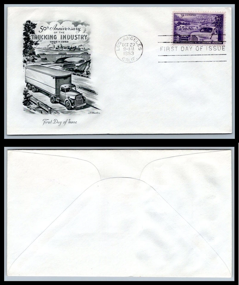 US FDC # 1025 3c Trucking  Artmaster   1953, 9p7264 - Image 1 of 1