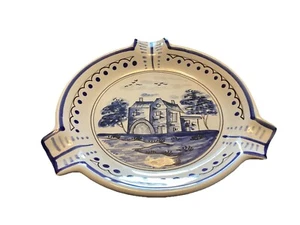 Delft Blue Style Cigar Ashtray Hand painted In France Scenic Mcm Vintage - Picture 1 of 3