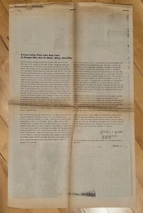 Beatles Sammlerstück: LIEBESBRIEF VON JOHN LENNON & YOKO ONO, LA TIMES 27.05.79 - Bild 1 von 6