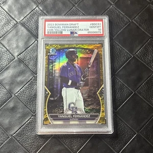 2023 Bowman Draft Yanquiel Feenandez CHR-Amarillo Cráter Lunar /75 PSA 10 GEMA MT - Imagen 1 de 5