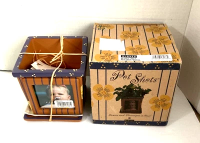Burnes Pot Shots Frame and Flower Pot Pansy NIB! - Image 1 of 3