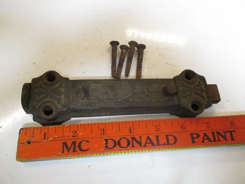 ANTIQUE VINTAGE CAST IRON  DOOR BOLT LATCH LOCK (for restoration) Cover