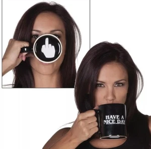 New Middle finger Mug Coffee Tea Cup with Ceramic Funny Prank Mug - Picture 1 of 4