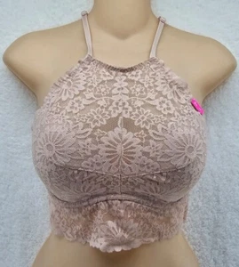 Victoria's Secret PINK Push-Up CH C75 Bralette Bra Women Small Pink Lace Sexy - Picture 1 of 6