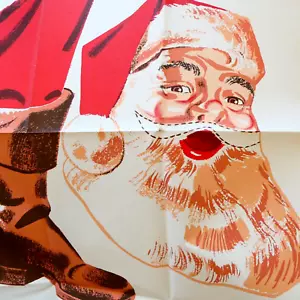 Douglasie Sperrholz Paste auf stehendem Weihnachtsmann & Kranz Vintage Weihnachten 50er - Bild 1 von 9