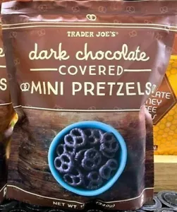 Trader Joe's Dark Chocolate Covered Mini Pretzels 12 oz - Picture 1 of 4