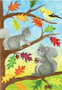 Squirrel Friends Garden flag 12" x 18" Fall decor - Picture 1 of 1