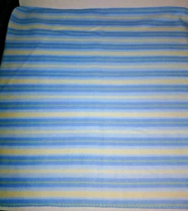 Baby Gear Baby Blanket Boy Blue Yellow Stripe Pattern Security Lovey Reversible - Picture 1 of 4
