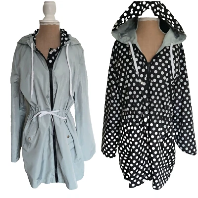 Ladies Black Sage  Reversible Lightweight Mac Jacket By Jel Direct Size 12 BNWT  - Image 1 of 4