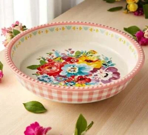 Piatto Torta Ceramica Pioneer Donna Dolce Romance Fiori *Nuovo - Foto 1 di 2