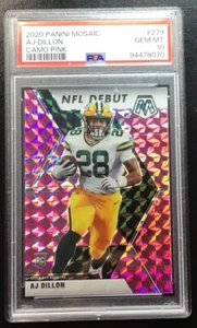 🔥2020 Panini Mosaic AJ Dillon Packers #279 PSA 10 GEM MINT Pink Camo RC Debut💎 - Picture 1 of 2