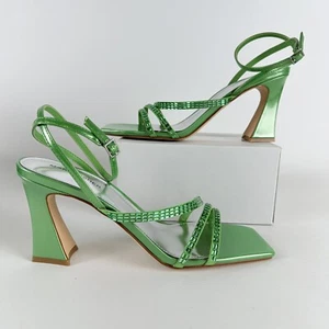 Women's Size 11 Marc Fisher 300 Dark Green Block High Heel Sandals Strap Pumps - Picture 1 of 10