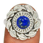 Handwork - Natural Lapis Lazuli - Afghanisthan 925 Silver Ring s.8 CR10497
