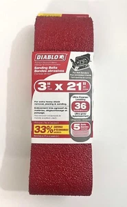 DIABLO DCB321036S05G Sanding Belts 36 Grit, 3" x 21" (1 Pack of 5) - Picture 1 of 3
