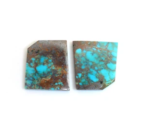 19.7 CT Natural Arizona Turquoise Flat Polished Gemstone Slices Slab Cabochons. - Picture 1 of 6