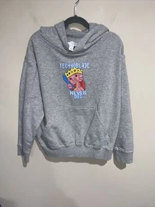 Technoblade Pig Technoblade Never Dies Kids' Hoodie Gray Sz Youth Med - Picture 1 of 6