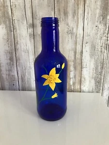 Ferolito Vultaggio & Sons Twenty Ounce Cobalt Blue Glass Bottle CUSTOM PAINTED - Picture 1 of 7