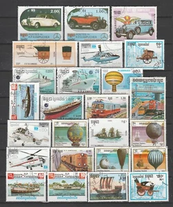 MONDE LES TRANSPORTS - LOT DE TIMBRES OBLITÉRÉS THÈME LES TRANSPORTS - Picture 1 of 1