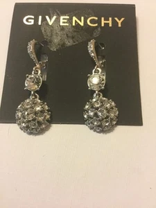 Givenchy Silver Tone Crystal Chandelier Earrings #34 GE - Picture 1 of 5