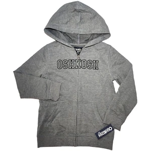 Oshkosh Gray Kids Sz 8 Hooded Jacket Hoodie Lightweight Soft Unisex NWT - Picture 1 of 3