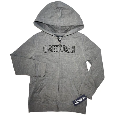 Oshkosh Gray Kids Sz 8 Hooded Jacket Hoodie Lightweight Soft Unisex NWT - Image 1 of 3