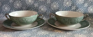 Syracuse China ~ Pair of "Candlelight" Cream Soup Bowls & Saucers ~ EUC  - Picture 1 of 8