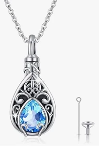 Feuerbestattung Schmuck Urne Halskette für Asche 925 Sterling Silber Lebensbaum - Bild 1 von 7