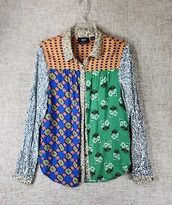 Maeve Anthropologie Paz Patchwork Shirt Blouse Womens M Floral Animal Print - Picture 1 of 12