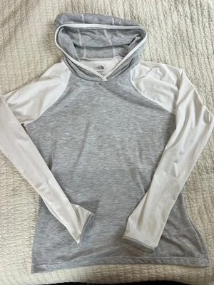 Sudadera con Capucha North Face Mujer Mediana Blanca Gris Reactor Ligera FlashDry Foto 1 de 4