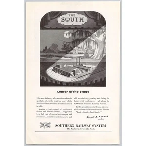 Tren Southern Railway System 1949 anuncio impreso vintage Southern sirve al sur - Imagen 1 de 1