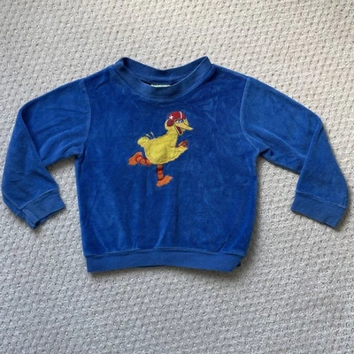 Sudadera De Colección Plaza Sésamo Pájaro Grande Terciopelo Niño 3T 3 T Niño Pequeño Top Años 70 80 Foto 1 de 4