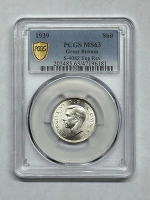 1939 - Silver English Shilling - Great Britain - George VI - PCGS MS63 - Image 1 of 2