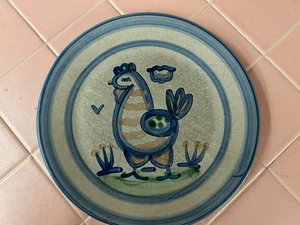 Vintage MA Hadley Steinzeug Keramik 11 Speiseteller/Platte Hahn Huhn Szene - Bild 1 von 5