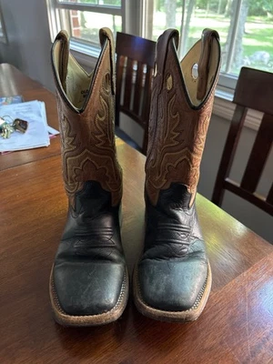 Old West Kids Cowboy Boots Brown Western  Pointed Toe size 1 Youth - Image 1 of 4