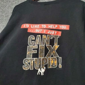 Y2K Vintage Big Dogs Can't Fix Stupid Sweatshirt Mens 2XL Grunge Outdoor Casual - Picture 1 of 9