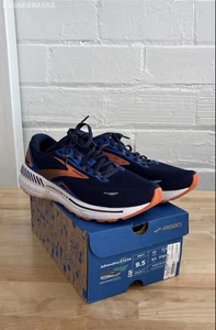 Navy Blue and Orange Brooks Adrenaline GTS 24 men's running shoe - Size 9.5 - Picture 1 of 6