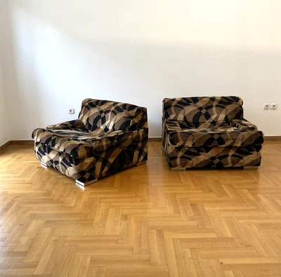 Sillones Gerard Guermonprez años 70 terciopelo vintage mediados de siglo Hollywood Regency Foto 1 de 4